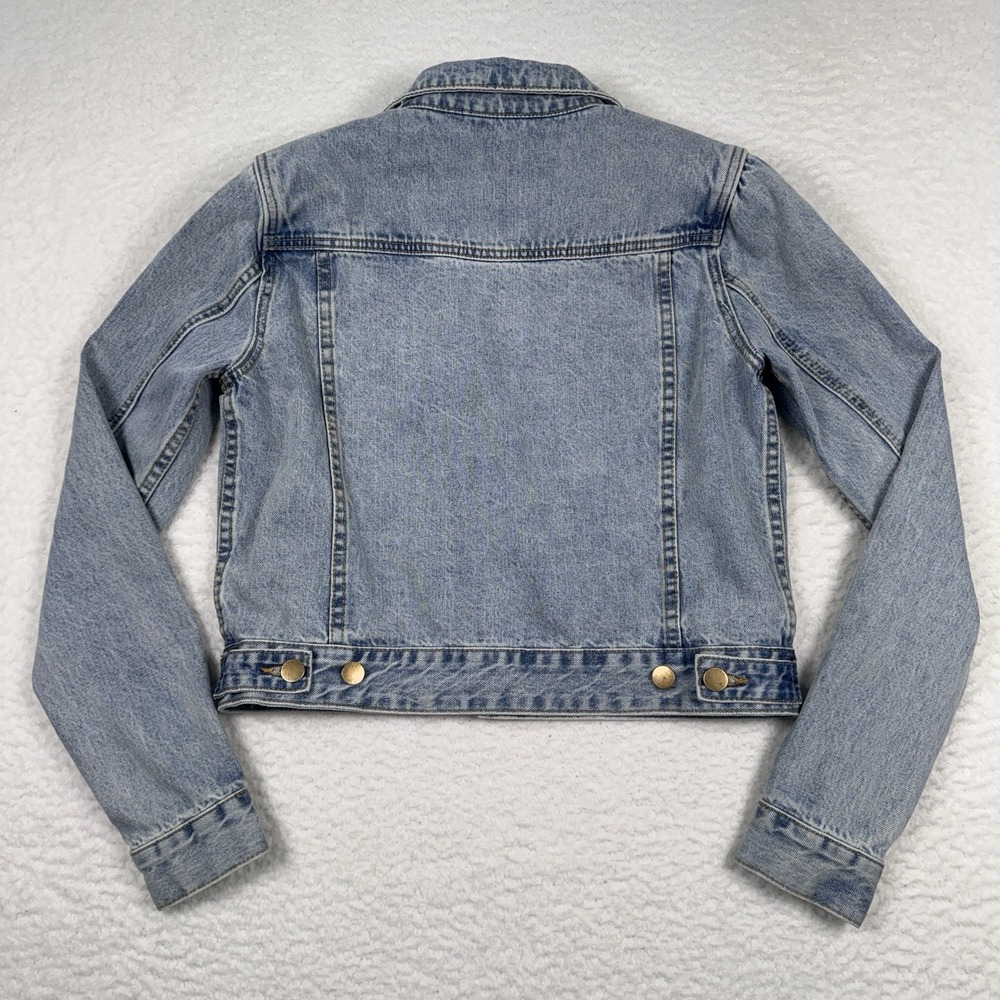 Pomander Place Denim‎ Jean Jacket Blue Size Small Shoulder Pads Retro Trucker - Picture 6 of 11